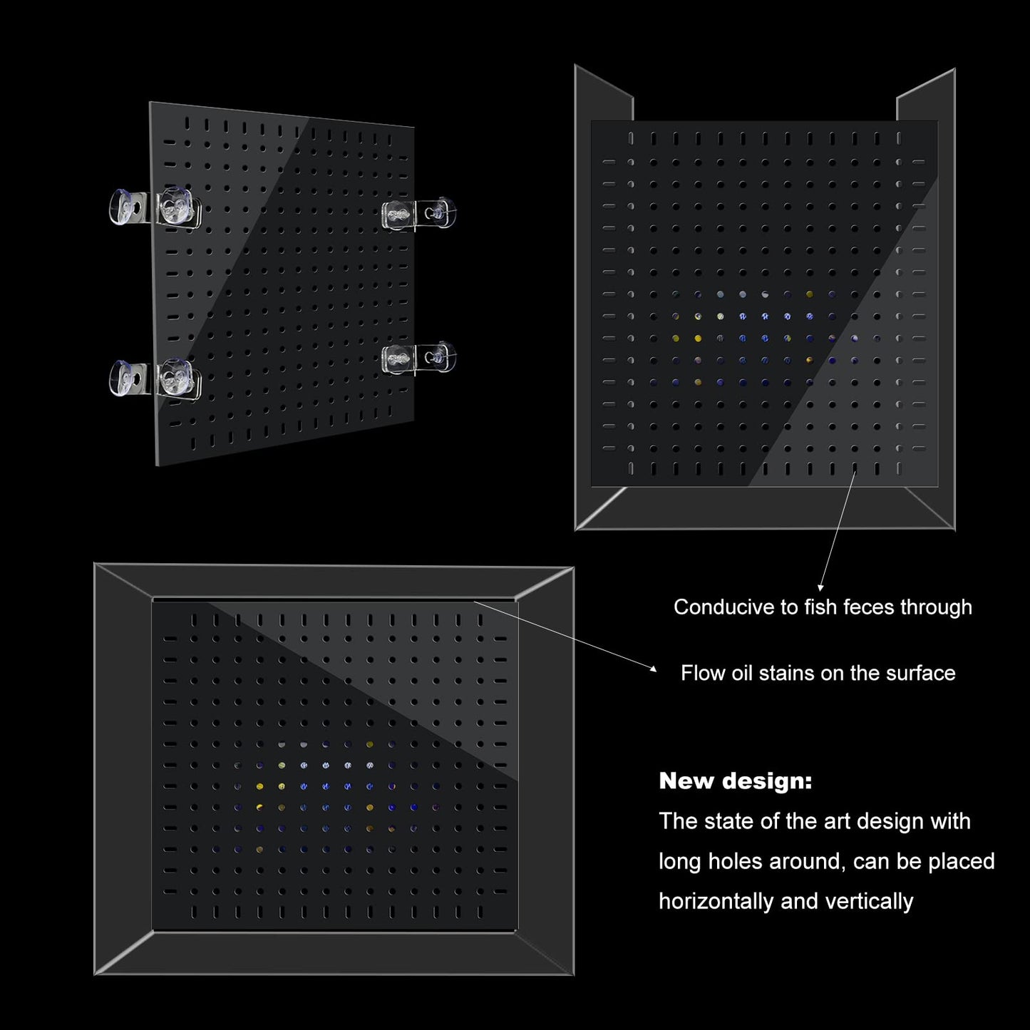 Fish Tank Divider Black 10 Gallon/20-Gal (Extra high) Aquarium Divider with Suction Cups Accessories