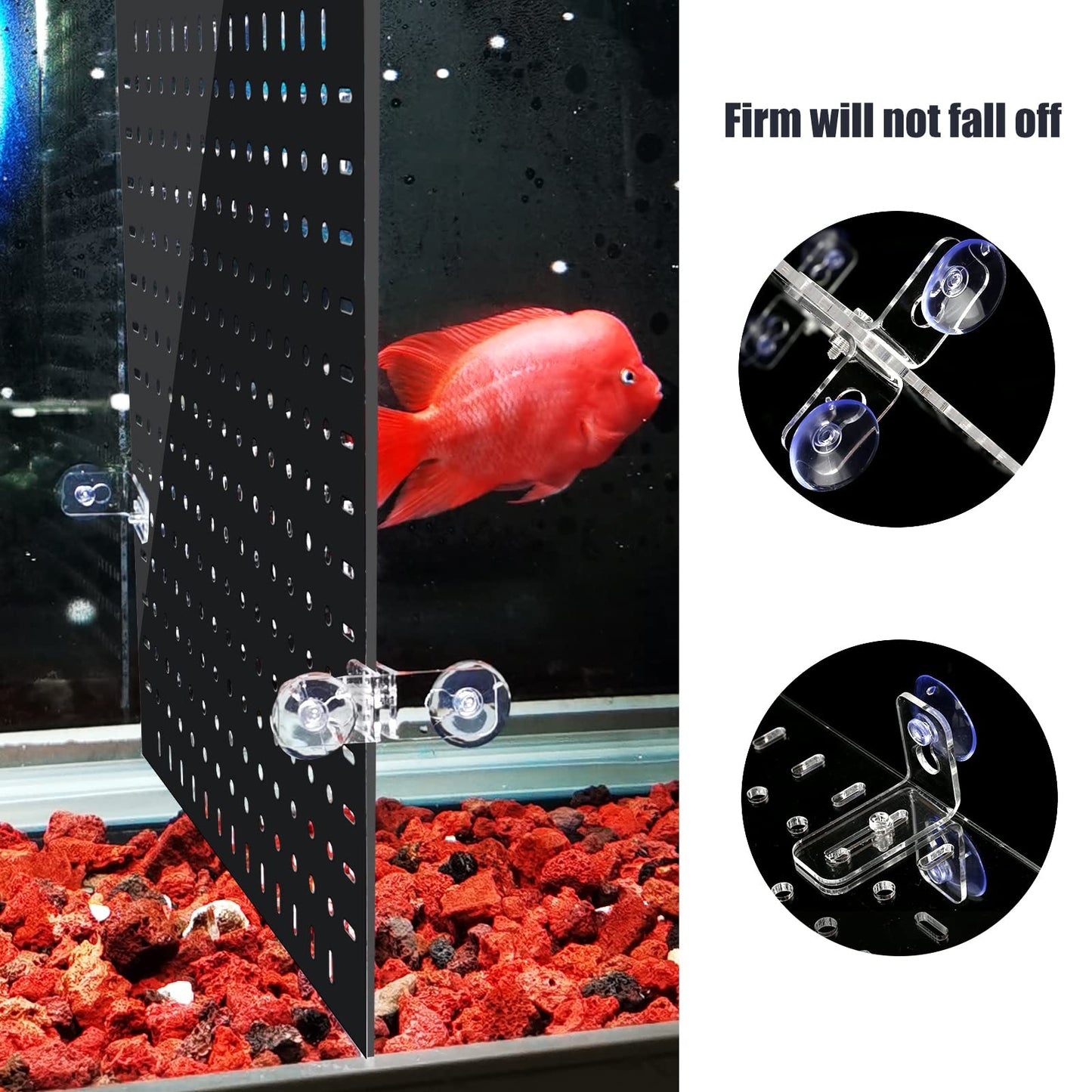Fish Tank Divider Black 10 Gallon/20-Gal (Extra high) Aquarium Divider with Suction Cups Accessories