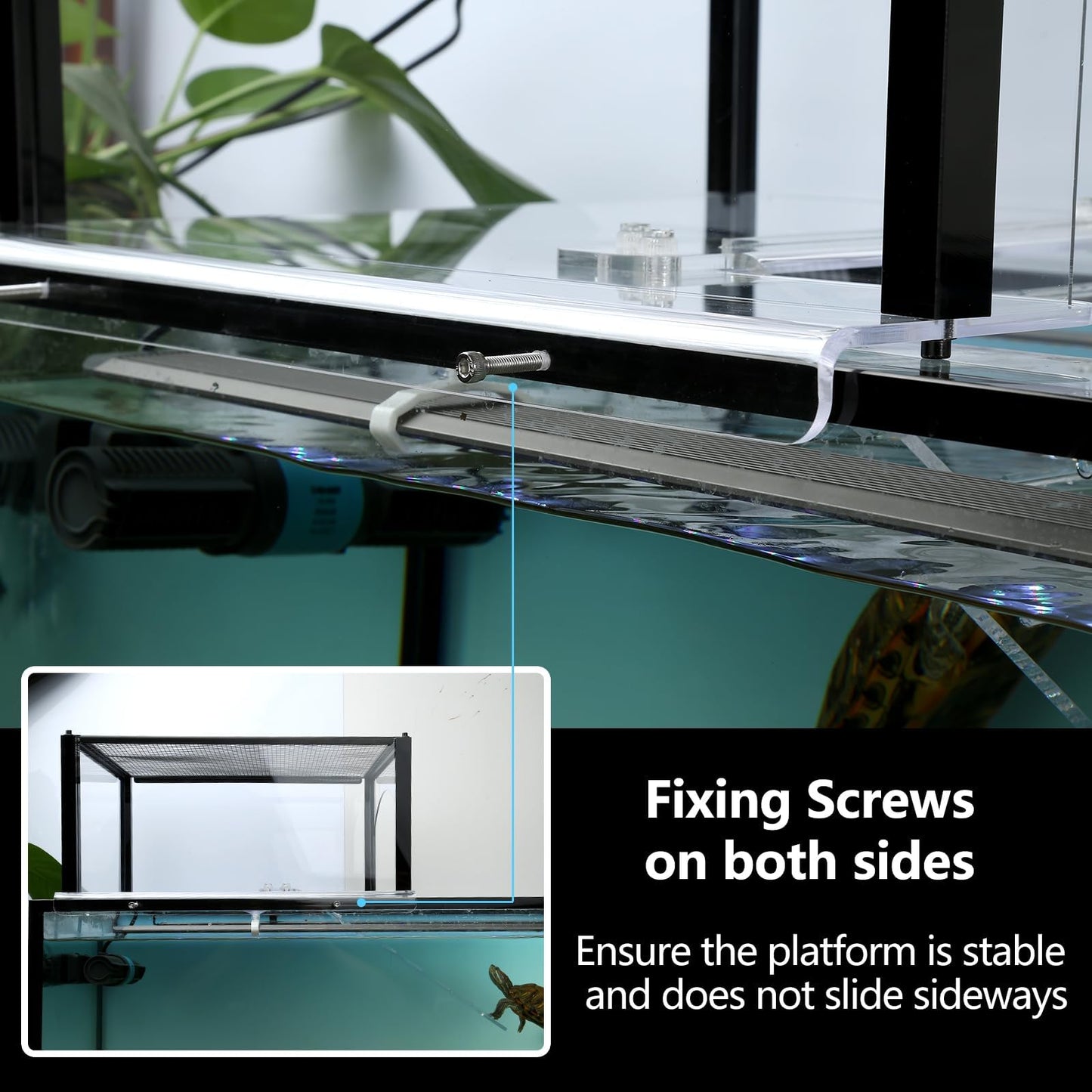 Turtle Topper Basking Platform for Aquatic Turtles, Aquatic Reptile Ramp Dock, Turtle Terrace, Turtle Tank Accessories