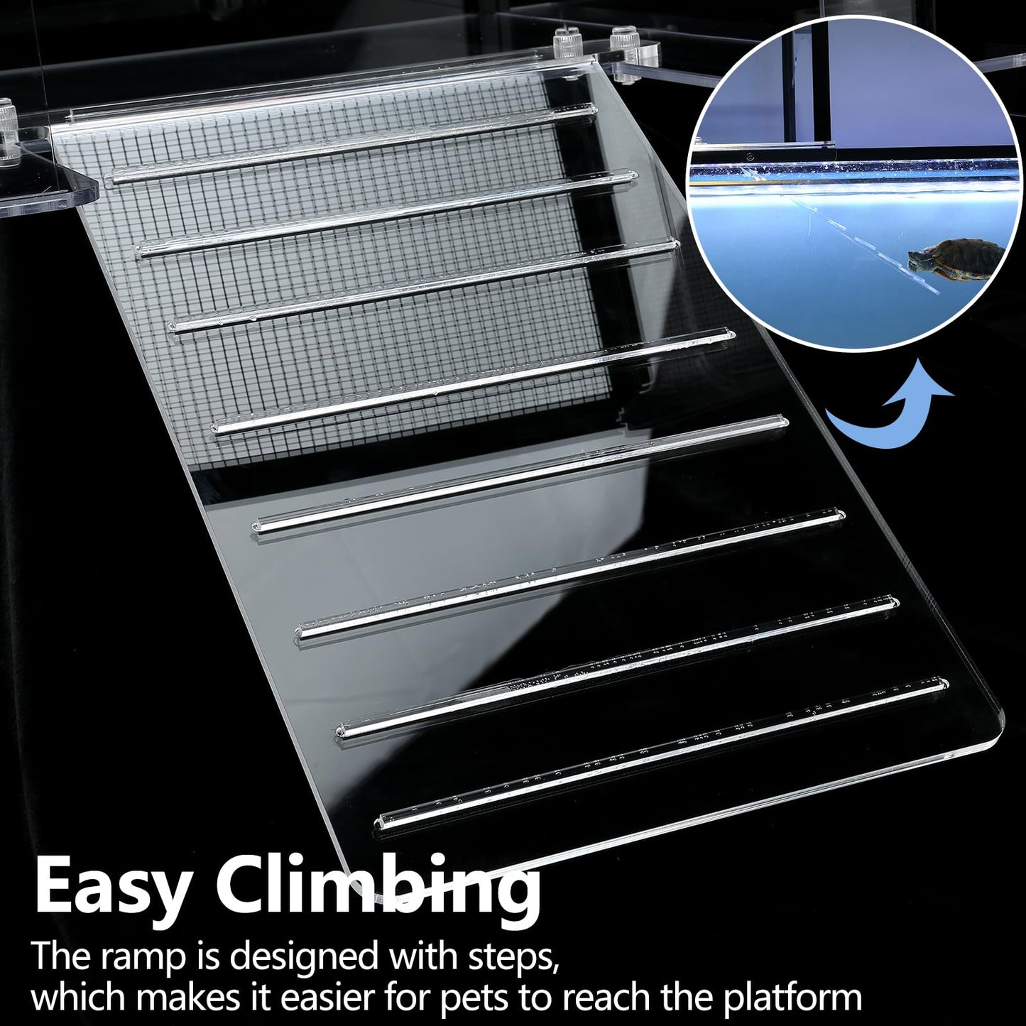 Turtle Topper Basking Platform for Aquatic Turtles, Aquatic Reptile Ramp Dock, Turtle Terrace, Turtle Tank Accessories