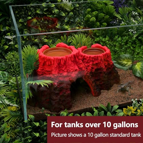 LYL LEYOULAND Reptile Hide Cave, Terrarium Hideout, Extra Large, Water Bowl for Reptiles, Made of Ceramic, Help Shedding for Reptile Amphibians Leopard Gecko