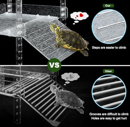 LYL LEYOULAND Hanging Turtle Basking Platform, Aquatic Reptile Ramp Dock, Turtle Terrace, Turtle Tank Accessories