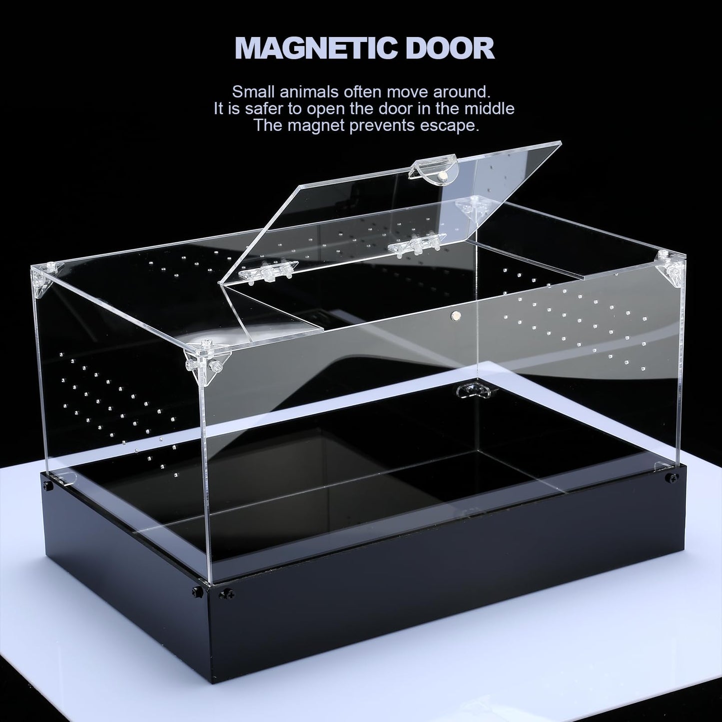 Hermit Crab Tank, Tarantula Enclosure Reptile Terrarium, 15 * 10 * 8 1/2" Acrylic Cage for Insect, Amphibians, Bugs, Snail，Scorpion, Mantis