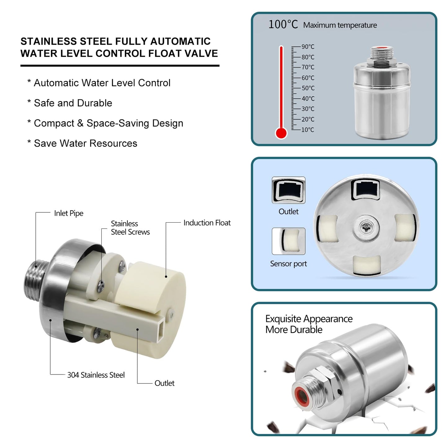 Outdoor Automatic Dog Waterer Bowl Dispenser，Self Filling Stock Waterer for Horses, Cattle, Goats, Pigs, Livestock, Heavy Stainless Steel, Extra Large Farm Animal Waterer Dispenser