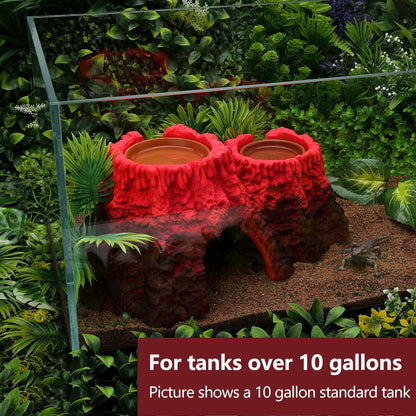 LYL LEYOULAND Reptile Hide Cave, Terrarium Hideout, Extra Large, Water Bowl for Reptiles, Made of Ceramic, Help Shedding for Reptile Amphibians Leopard Gecko