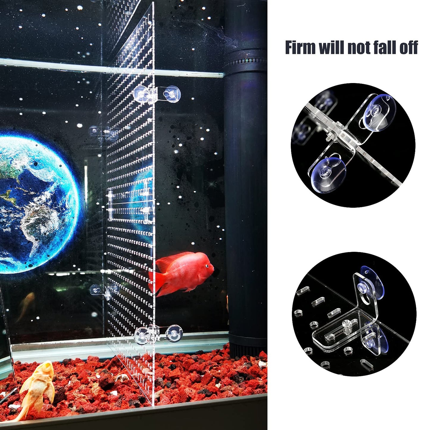 Aquarium Divider 10/15/20/25/29/30/40 Breeder 65/75/90/125/150 GallonFish Tank Divider Clear with Suction Cups Accessories