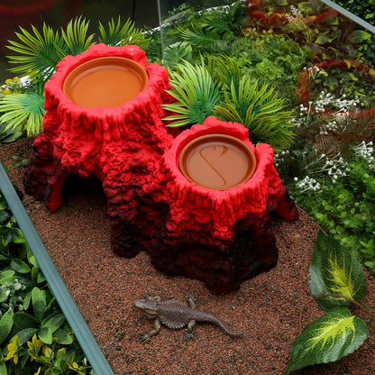 LYL LEYOULAND Reptile Hide Cave, Terrarium Hideout, Extra Large, Water Bowl for Reptiles, Made of Ceramic, Help Shedding for Reptile Amphibians Leopard Gecko